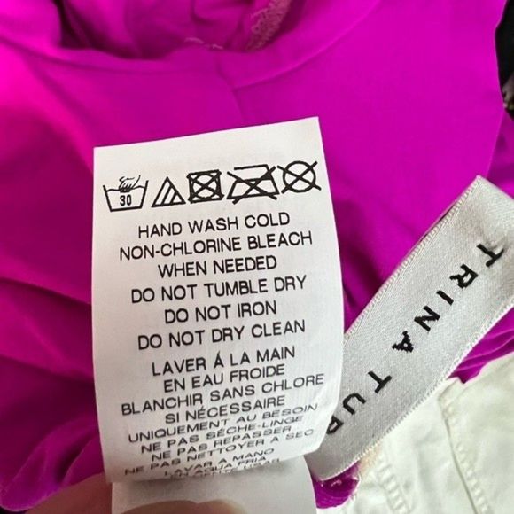 SOLD Trina Turk Pink Monaco Solids Off The Shoulder Ruffle One Piece Swimsuit - Picture 8 of 15